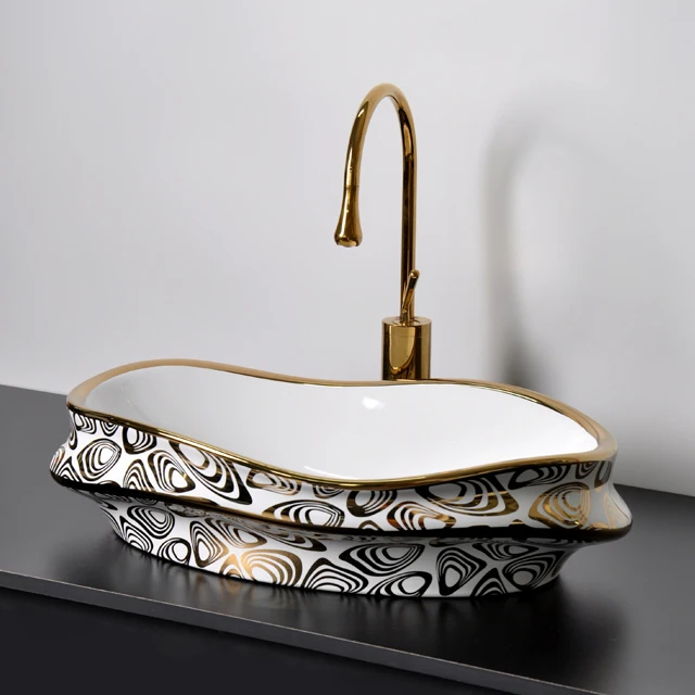 Chaozhou New Coming Ceramic Sanitary Wares Art Wash Basin Marble Fashion Design Bathroom Sink