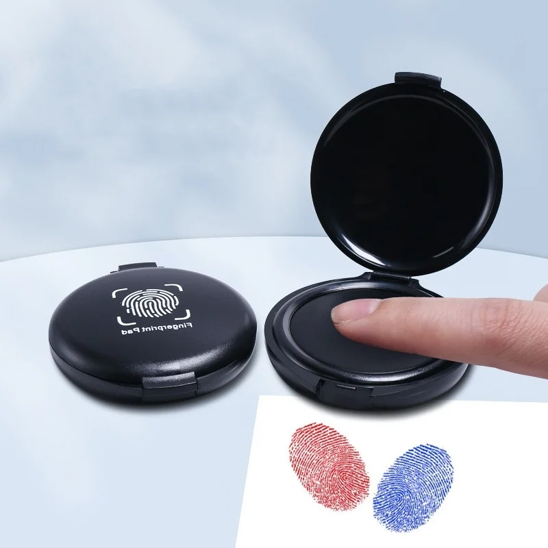 Round Fingerprint Office Thumb Pad Signature Stamp Ink Pad Fingerprint Ink Pad