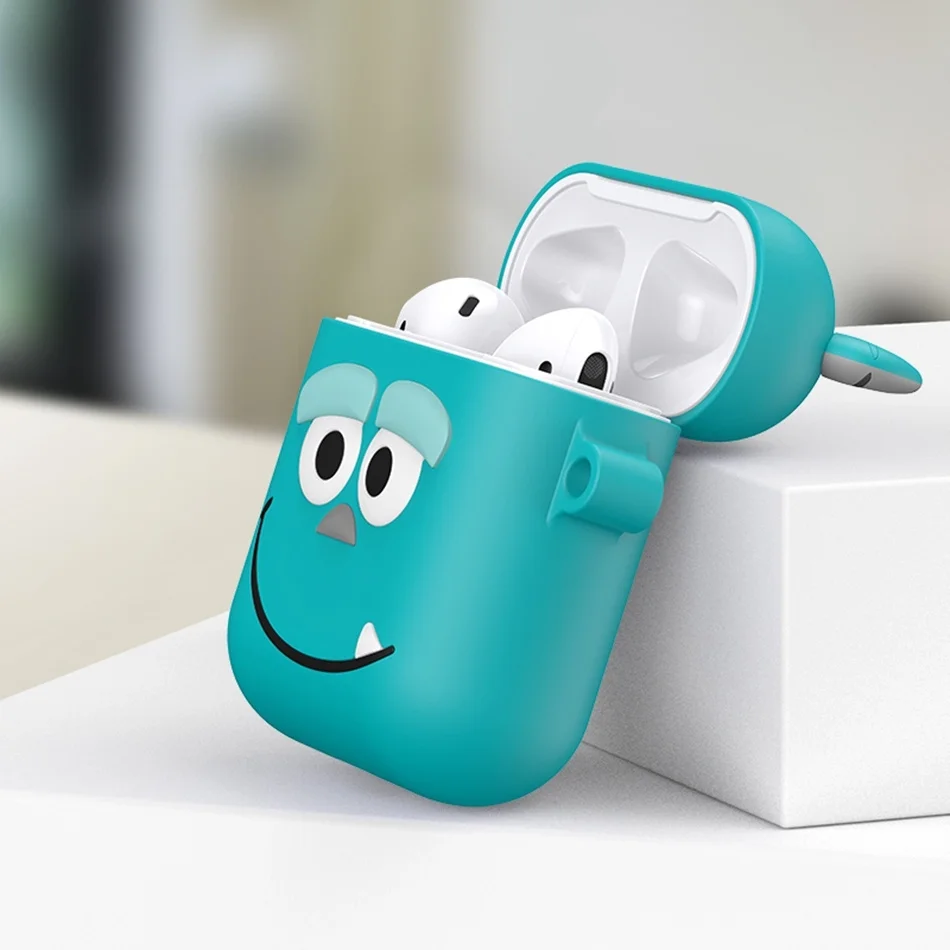 Для AirPods наушники чехол для Earpods 3D милый силиконовый мультфильм зарядки док