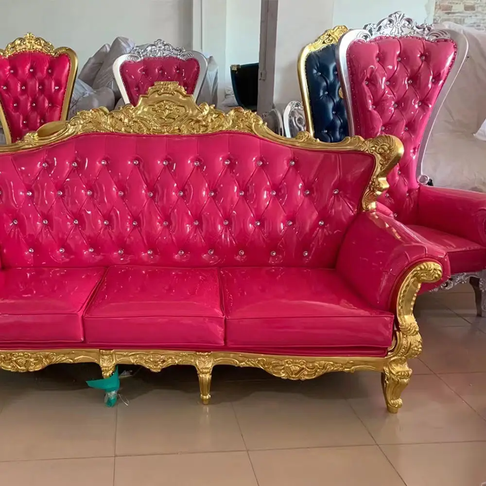 Factory Direct Sales Wholesale High Standard King And Queen Chairs Throne Sofa Royal Sofa Luxury Wedding King Chair