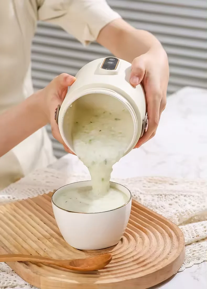 900ML Mini Portable Intelligent Small Electric Ceramic Stew Pot Rice Cookier Electric