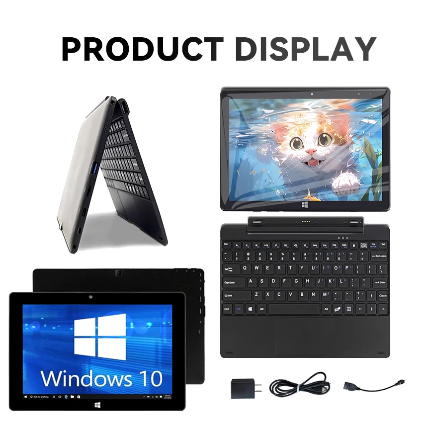 OEM дешевый 10 1 дюймов Win 11/10 планшетный ПК с процессором Intel Z8300 и клавиатурой 2 в ноутбук для образовательного использования Китай