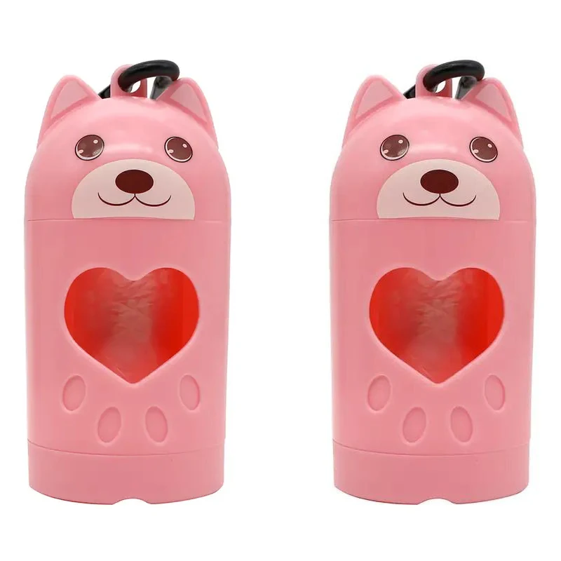 Cute Animal Shape Hands Free Dog Poop Bag Clip Holder Leash Pet Waste Bag Carrier Dispenser