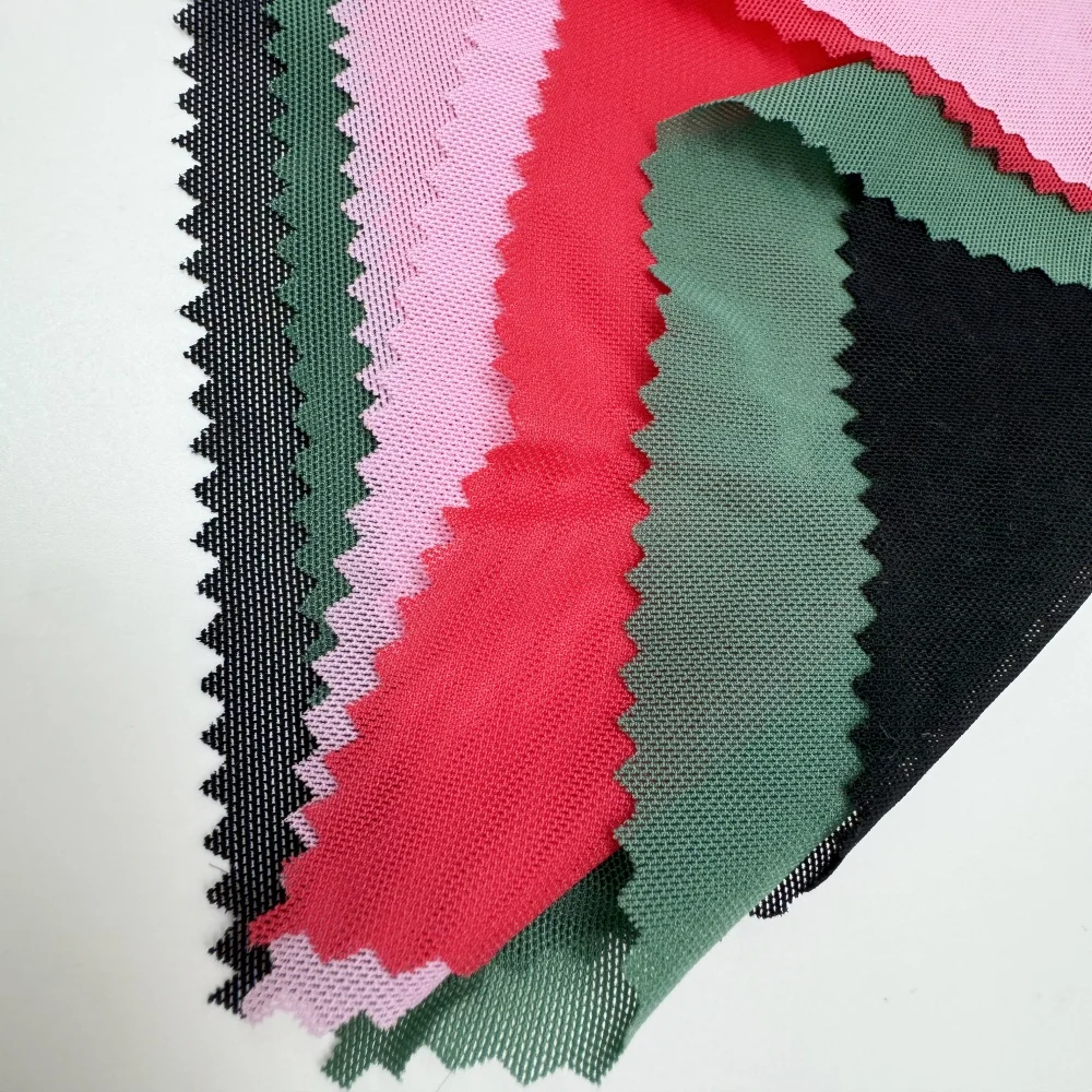 Power Net Mesh Fabric For Lingerie Nylon Elastic Fabric 4 Way Stretch Mesh Fabric