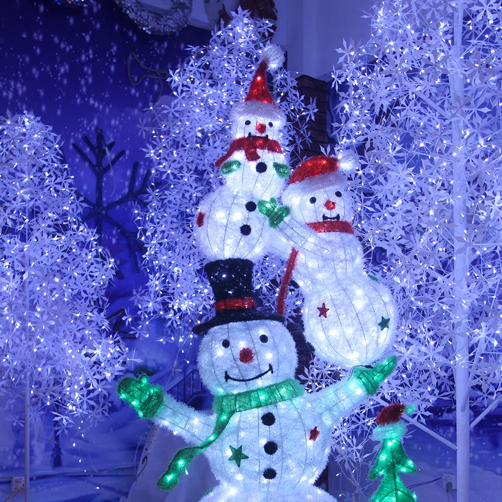 Giant Big Size Led Christmas Snowman for Shopping Mall Holiday Garden Decorations Large Led Christmas Ornaments