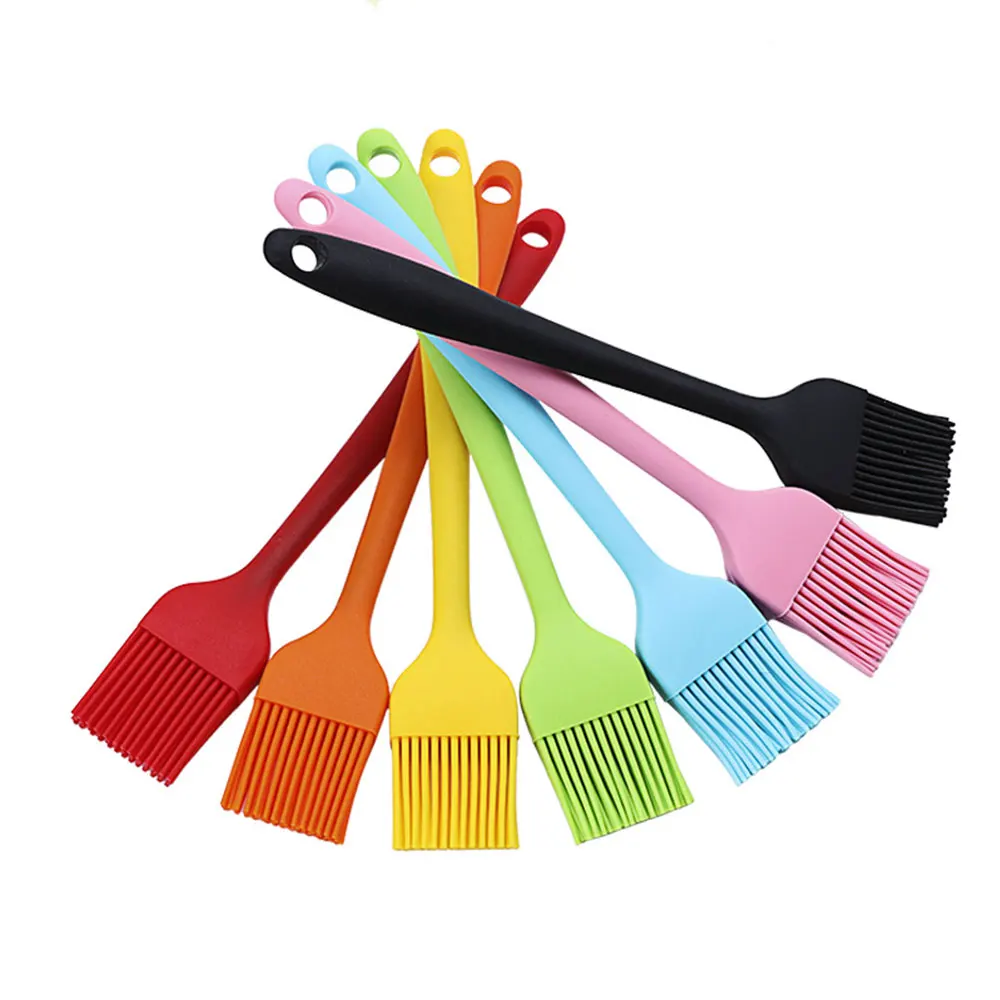 Wholesale Hot Selling Baking Tools 21cm One Small BBQ Brush Oil Brush Silicone DIY Cake Tools Silicone Brush