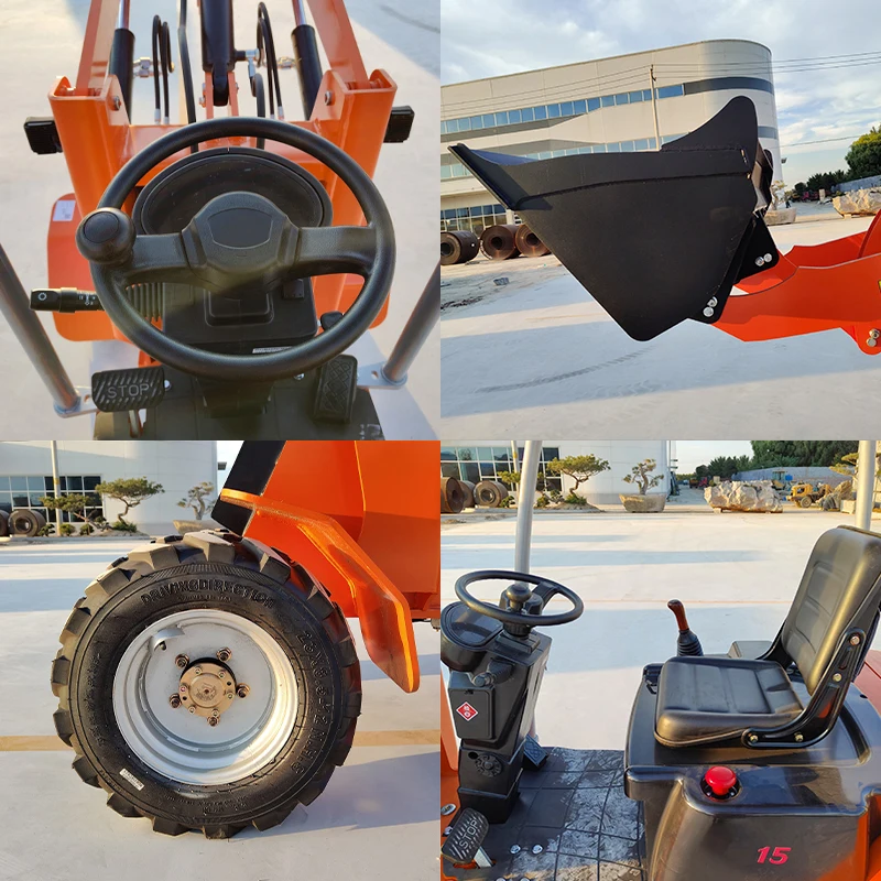600kg electric multi front end mini small 4 wheel drive compacted loaders with lithium battery