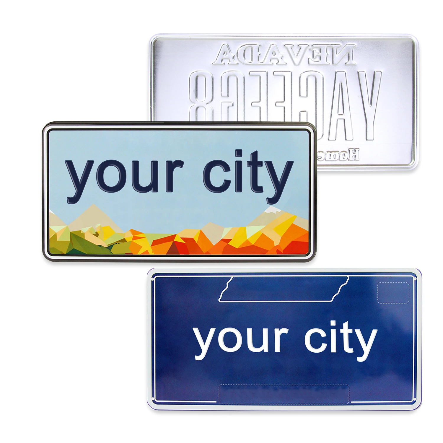 Custom High Quality Manufacturer Customized Printed Metal Tin Sign Car Number Aluminum License Plate