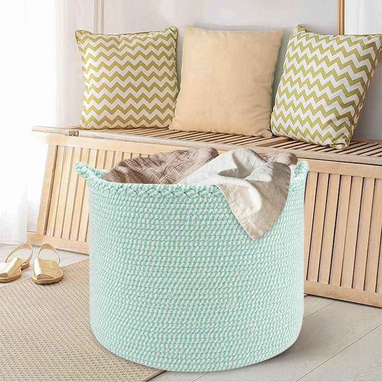 Woven Basket Cotton Rope Storage Basket Woven Finishing Basket