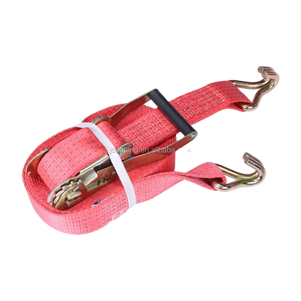 EN12195-2 50mm LC 2500 daN J Hook Cargo Polyester webbing Tie Down straps