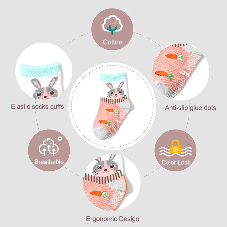 Функцией для девочек с круглым вырезом с героями мультфильмов детские носки из хлопка, носки для малышей, мягкие, теплые, милые Нескользящие оптом дышащие удобные носки