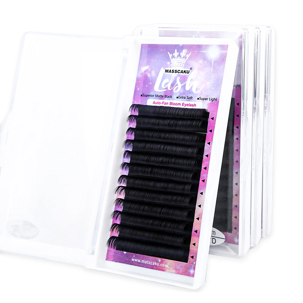 Top Korean Pbt Fibers Synthetic Eyelashes Rapid Blooming Easy Fanning Volume Eyelash Extensions