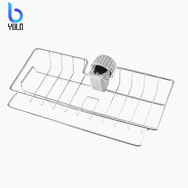 Wholesale Stainless Steel Kitchen Sink Organizer Sink Caddy Faucet Sponge Towel Drying Rack Holder