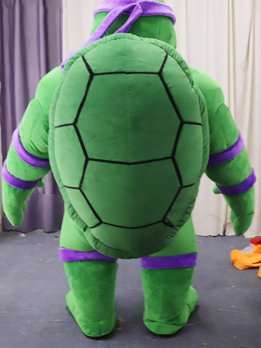 Giant Inflatable Cartoon Green Ninja Turtle Tortoise Mascot Costume Plush Muscle Men Carnival Cosplay Performance Suits For Sale