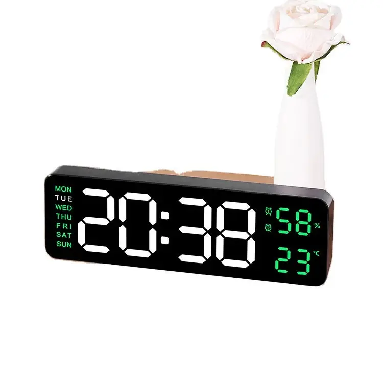 Mirror LED display Brightness Adjustable Timer Alarm LED clock Digital Wall Clock Home Decor Office