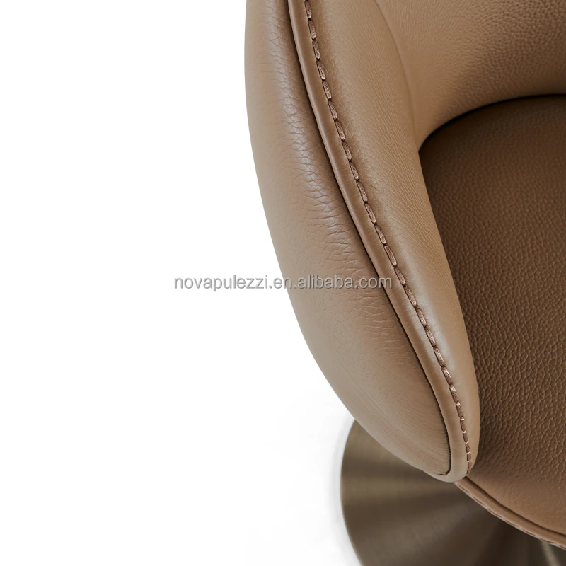 High-end quality thick leather with original stylish design Italian minimalist  luxury villa living room leisure chair