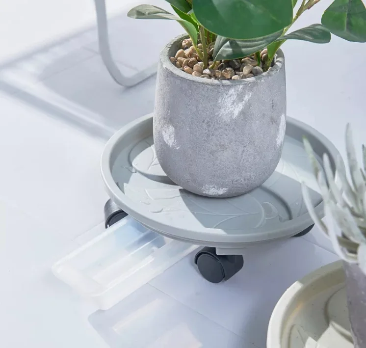 Factory Wholesale Round Square Pot Plant Stand Thickened Flower Pot Mover Holder with Drainage Water Container