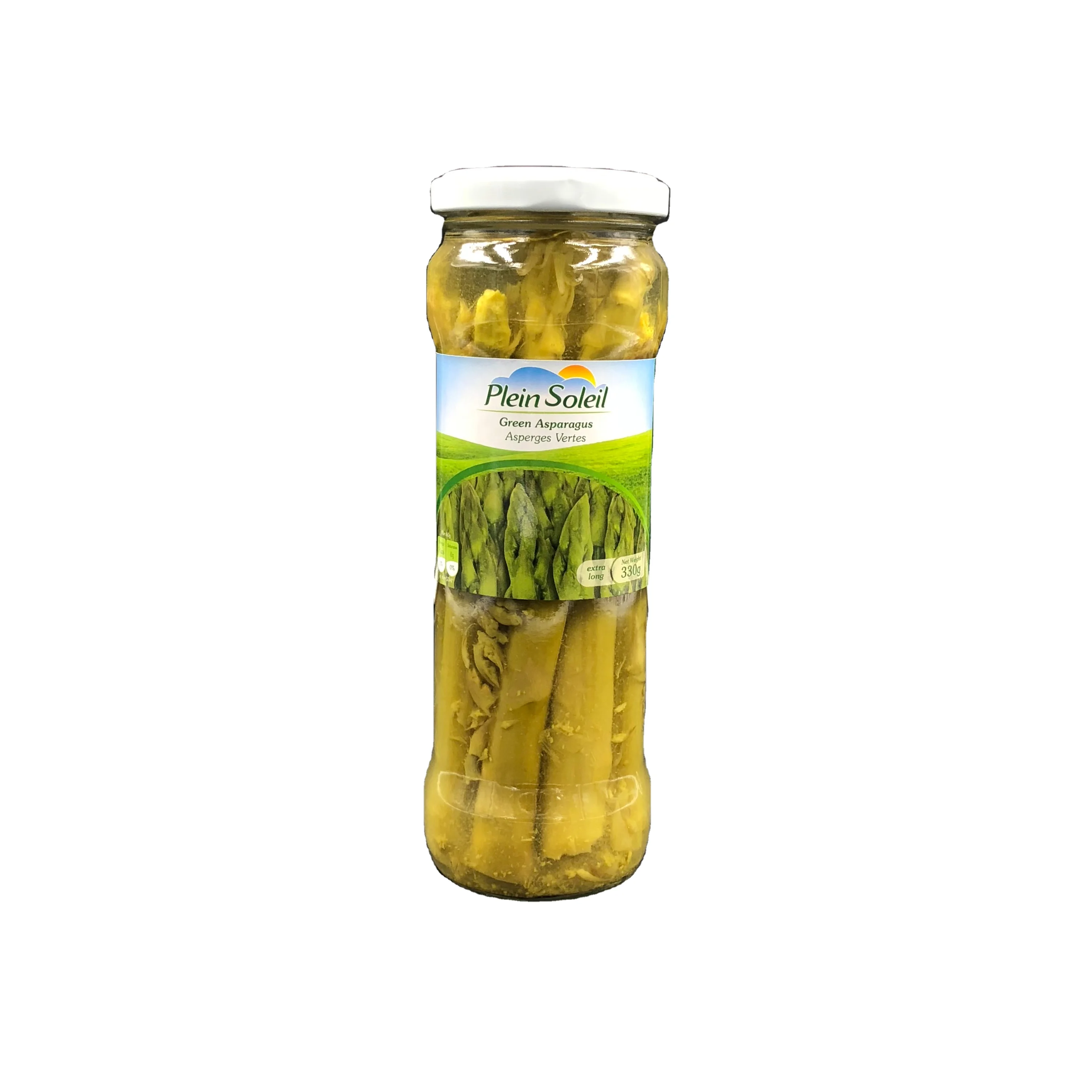 Свежие консервированные овощи вкусный вкус консервированная зеленая спаржа стеклянная банка