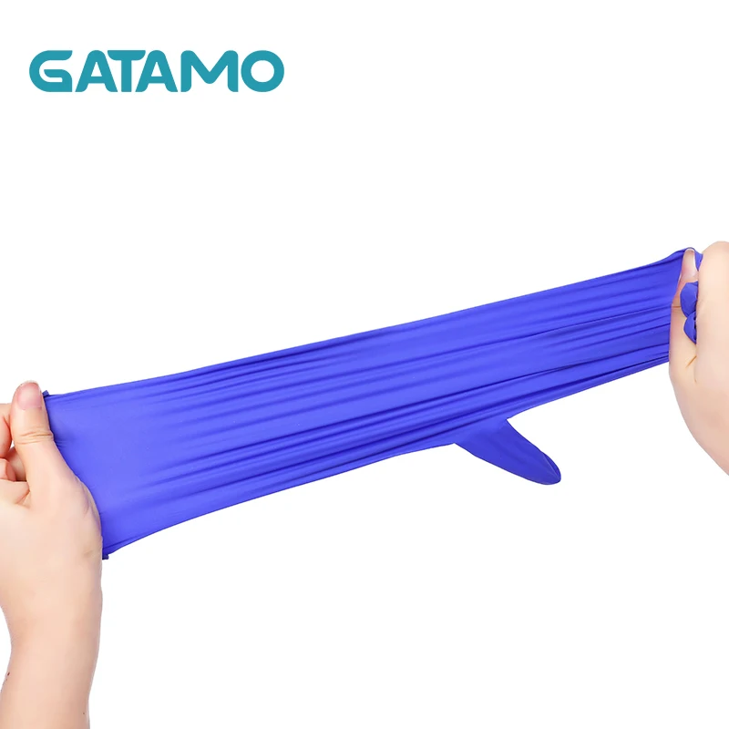 
C3 Gatamo 100 pcs Guantes Thick Nitrile Golves Custom Bulk Nitrile Exam Examination Gloves China Dental Gloves without powder 