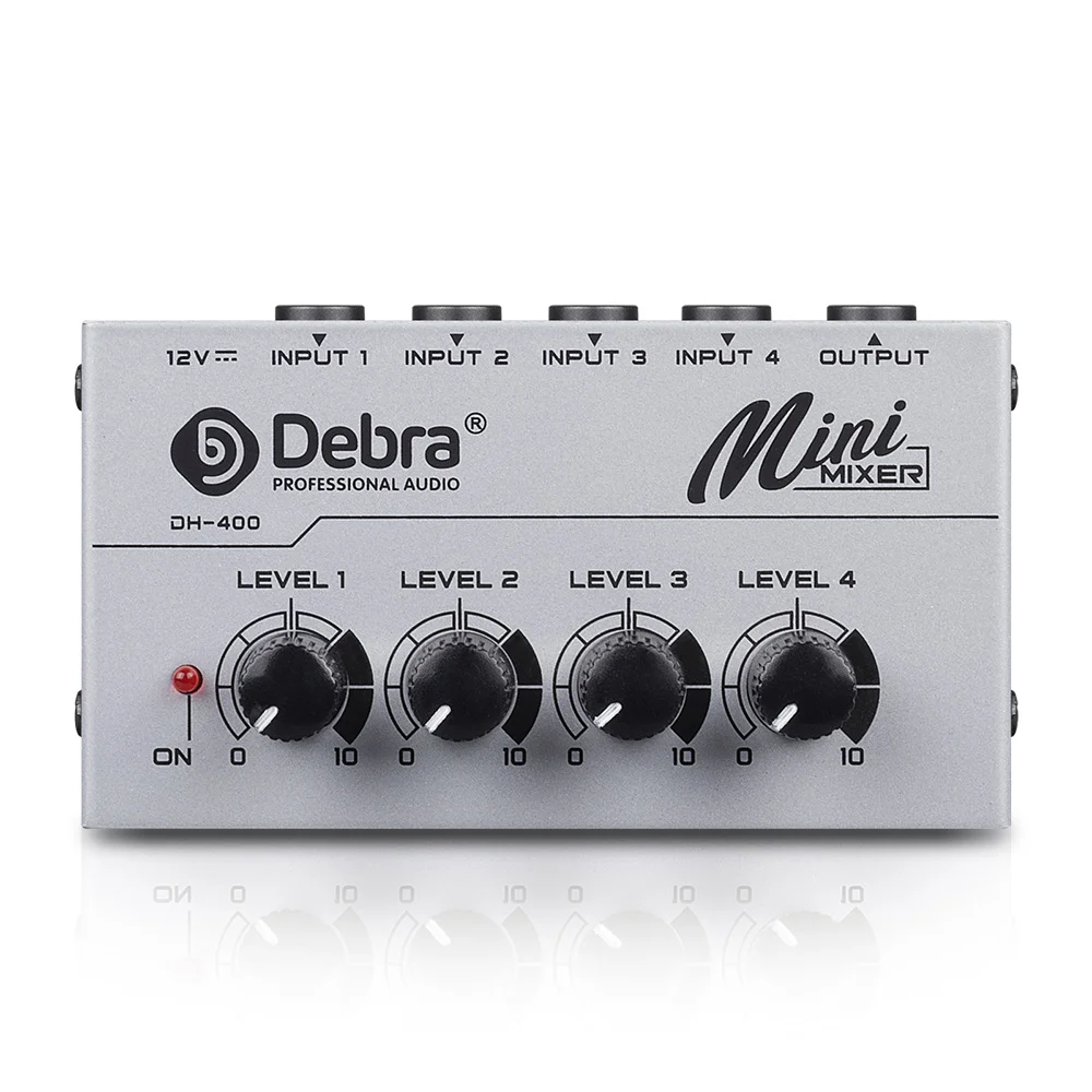 4 Channels Mini mixer Audio with Power Adapter Cable for singing