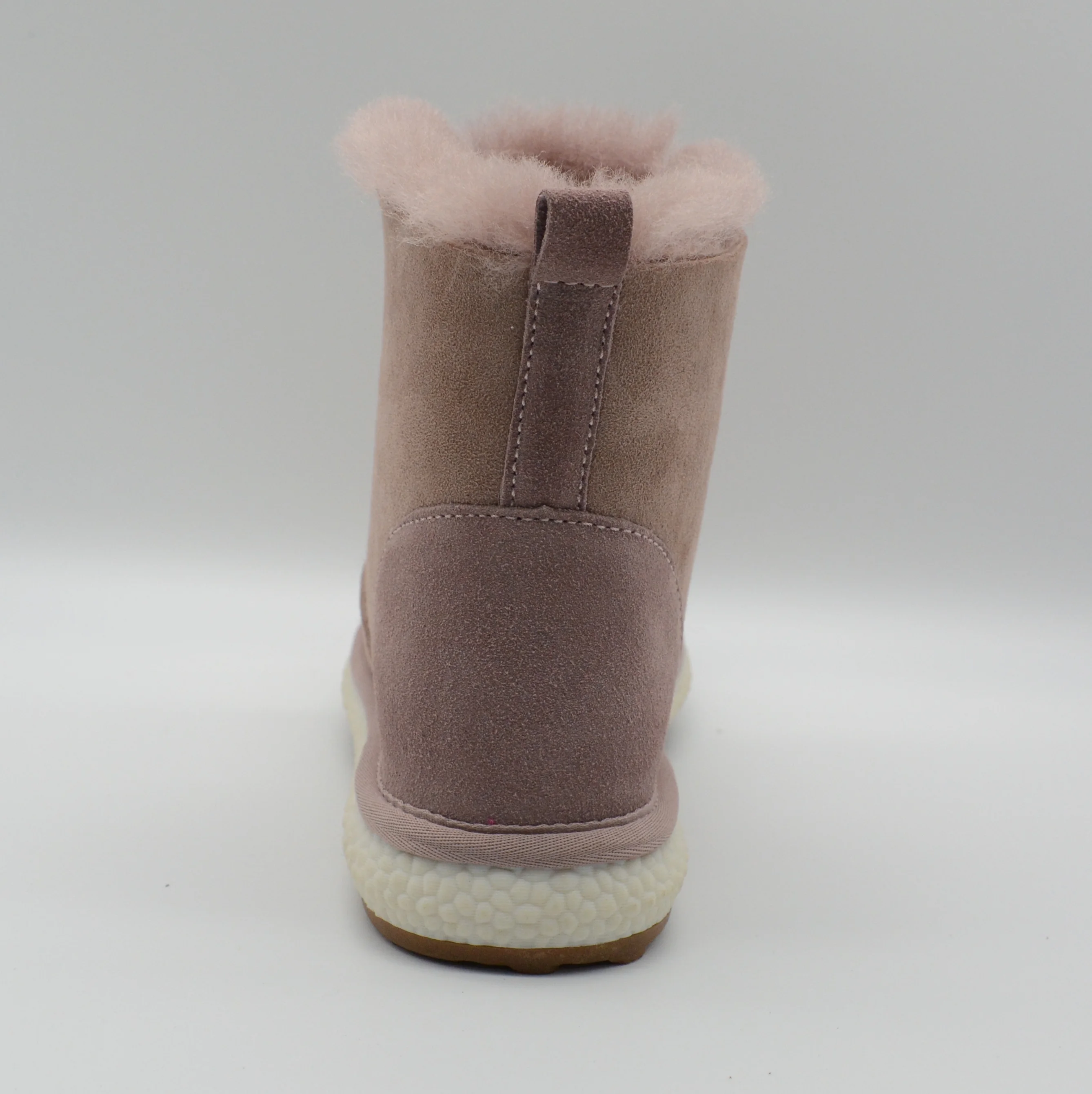 Best sale Cowsuede leather upper sheepskin wool lined women winter fur boot