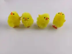 4 pieces Easter chicken velvet color  chicken with pure hand-made Holiday decorations