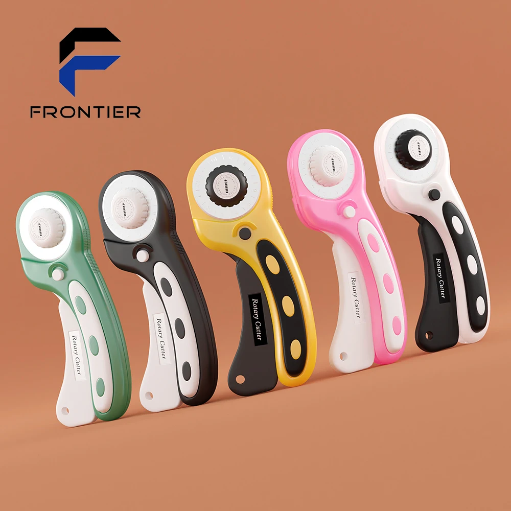 Hot Sale 45mm Rotary Cutter with 5pcs Replacement Blades Plastic Handle Cutting Tool for Fabric, Leather, paper, Crafting