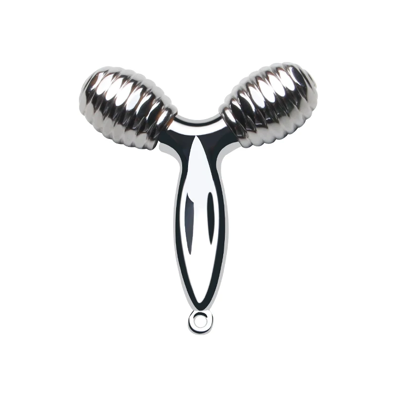 Newest mini metal roller massager beauty Y shape slimming face massage roller
