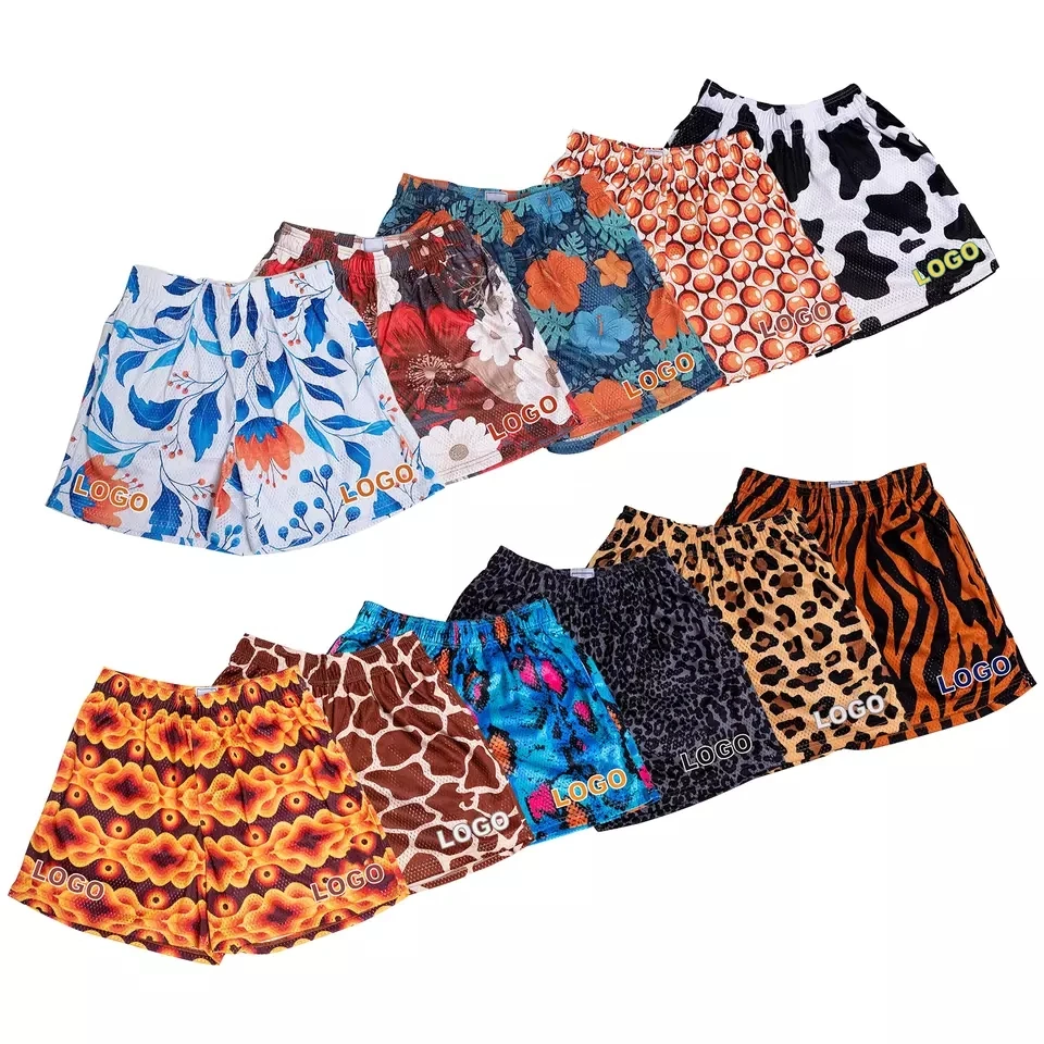 New Styles Custom Top Quality Sublimation Polyester 5 Inch Mens Mesh Shorts