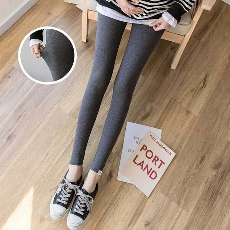 CH High Waist Pregnant Trousers Women Adjustable Mid Length Elastic Belt Leggings Maternity Cat Panties