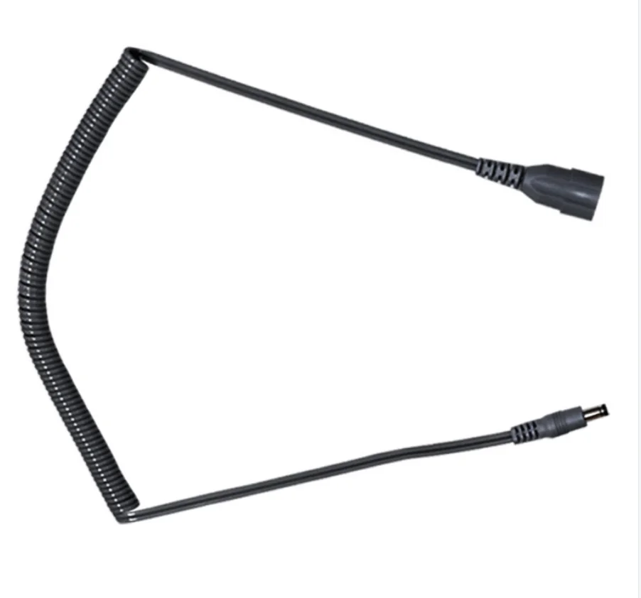 ODM OEM 5521 DC head connection wire black copper-clad steel high spring PVC 2 core Spiral cable