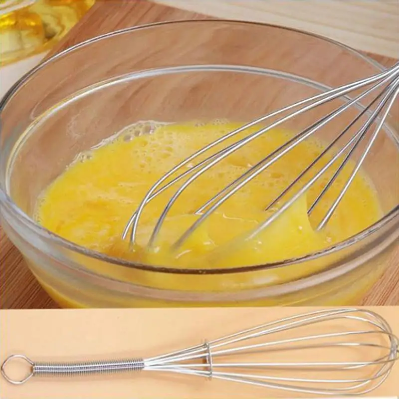 Portable Stainless Steel Mini Whisk Kitchen Gadgets Manual Egg Beater Mixer Andle Mixer Stirrer Baking Tools Kitchen Accessories