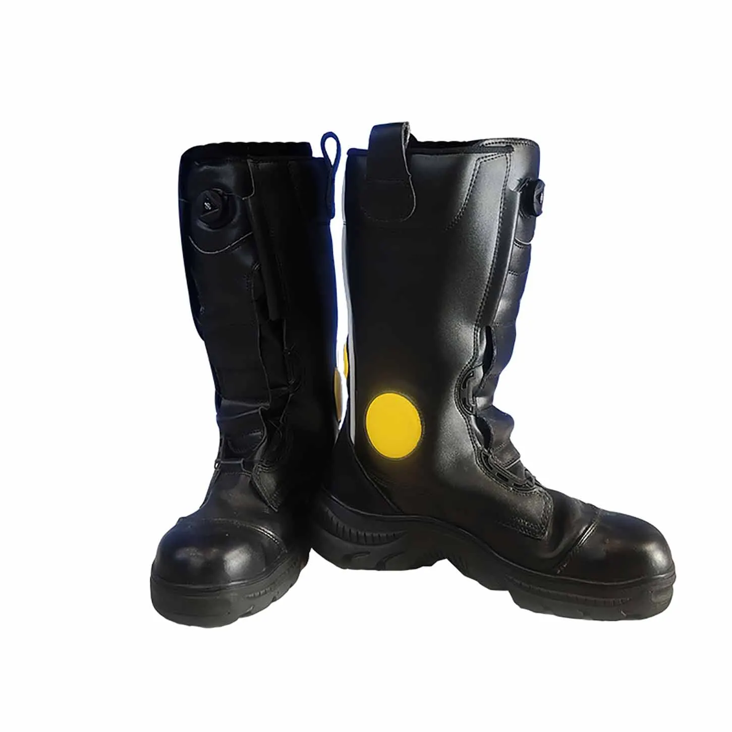 EN Certified OEM Zip Auto Lace Fireman Genuine Leather Boots Firefighter Safety Leather Shoes Botas De Cuero