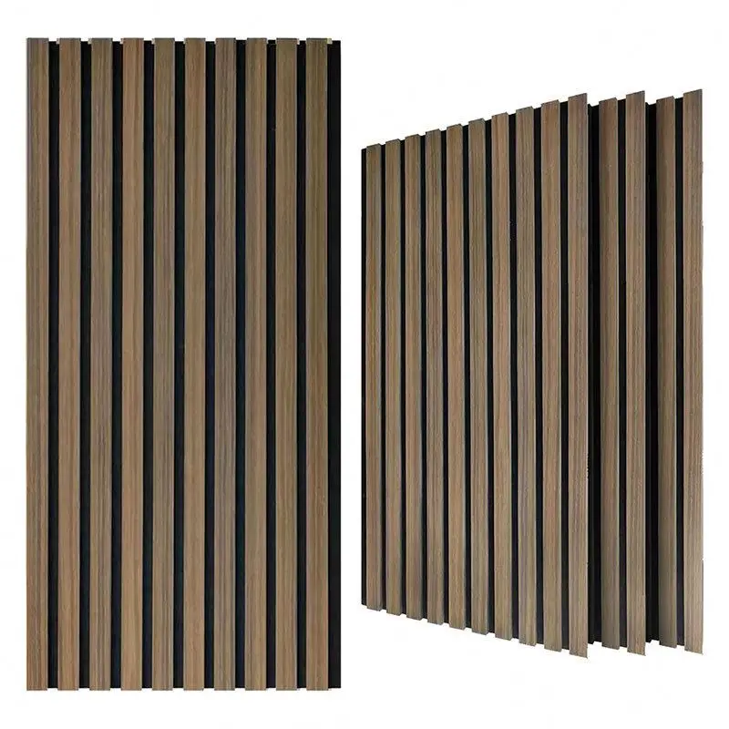 Sample High quality soundproof wall panels wood slatted wall acoustic felt panels for interior decoration Wall And Ceiling
