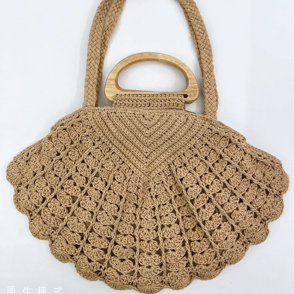 New Arrival Handmade Handbag Women Wholesale Fan-Shaped Crochet Bag Fashion Crochet Yarn Bag For women