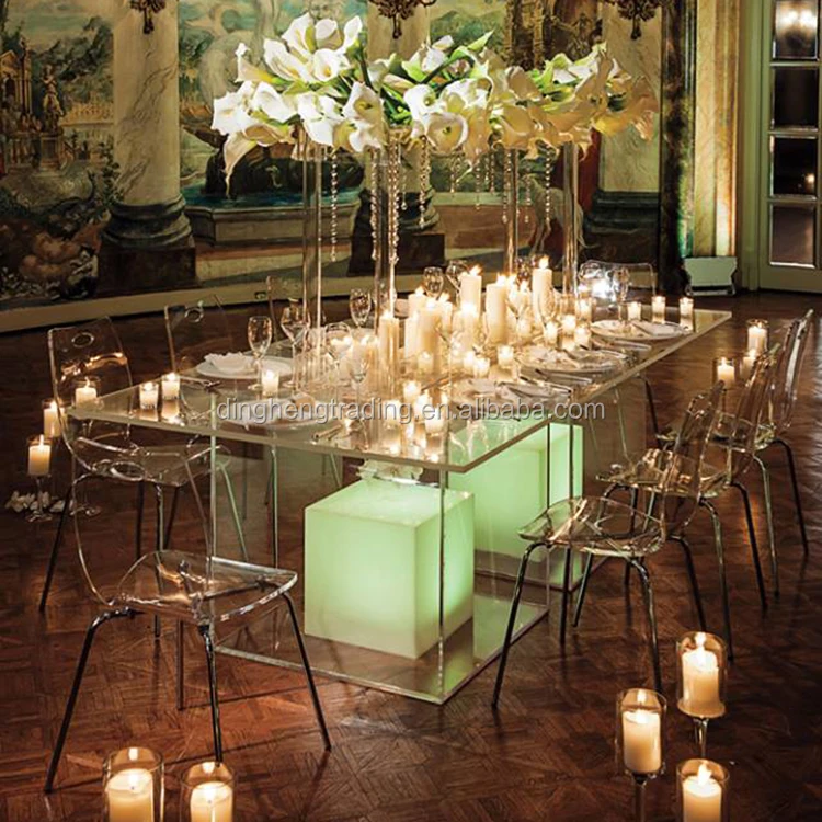 Clear Acrylic Wedding Plinths Pedestal Table Display Stands