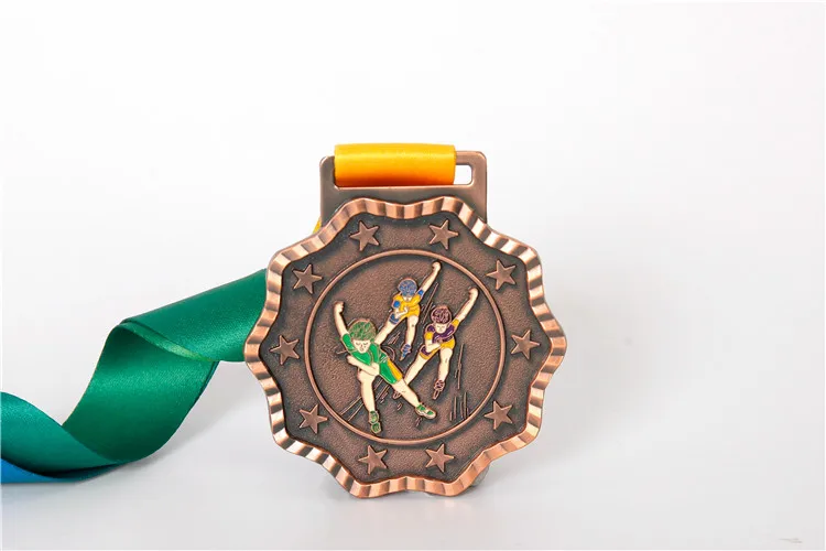 Custom Logo Fashion Design Metal Badminton Soccer Military Medals With Ribbon Sports Medal