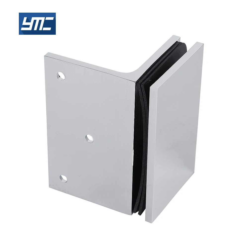 90 degree brass precision cast bottom plate shower door railing shelve glass suspend spigot hinge clamps