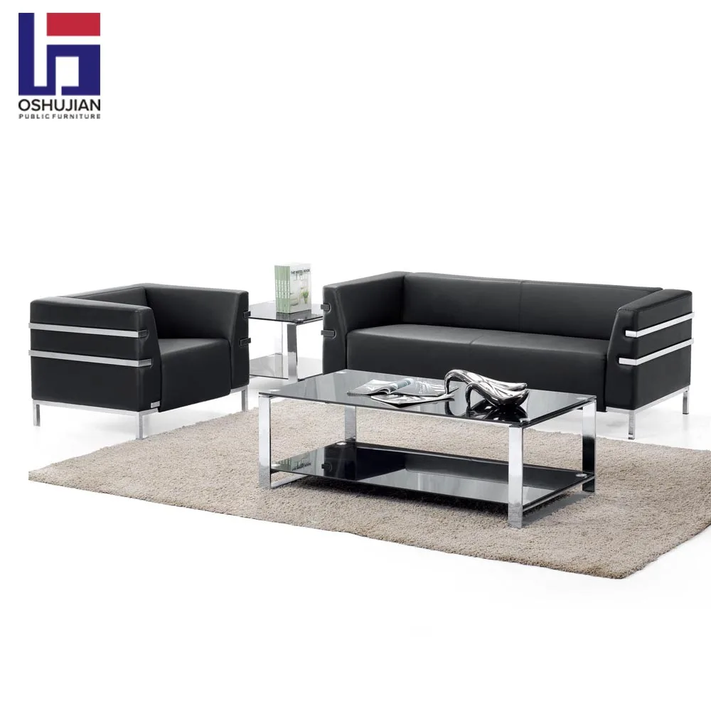 Oshujian living room Durable leather vip office couch waiting sofa set