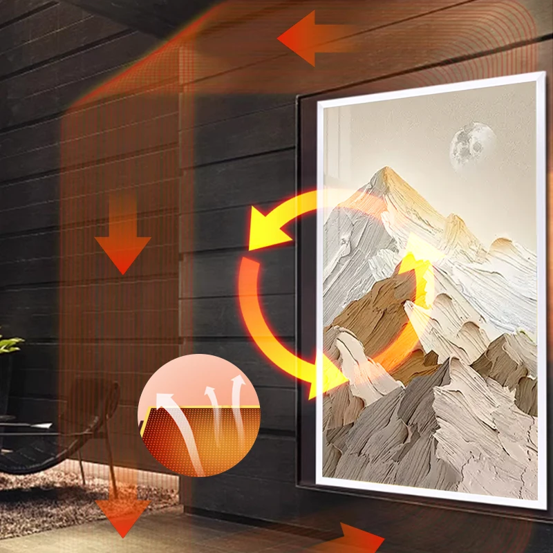 Graphene infrared carbon crystal flat panel heater indoor far infrared decorative painting heating plate heater