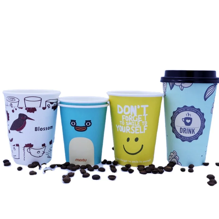Высококачественный высококачественный холодный бумажный стаканчик 12 унций, изготовленный в Китае надежный производитель Comgesi с ручкой втулки крышки