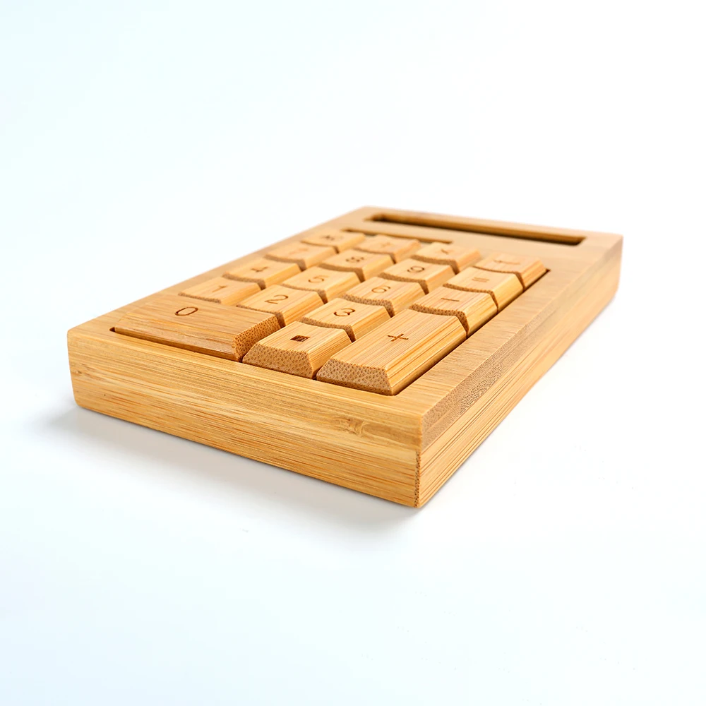 Wholesale Bamboo Wooden Solar Calculators LCD Writing Board 8 Inch Writing Tablet With Solar Scientific Calculator