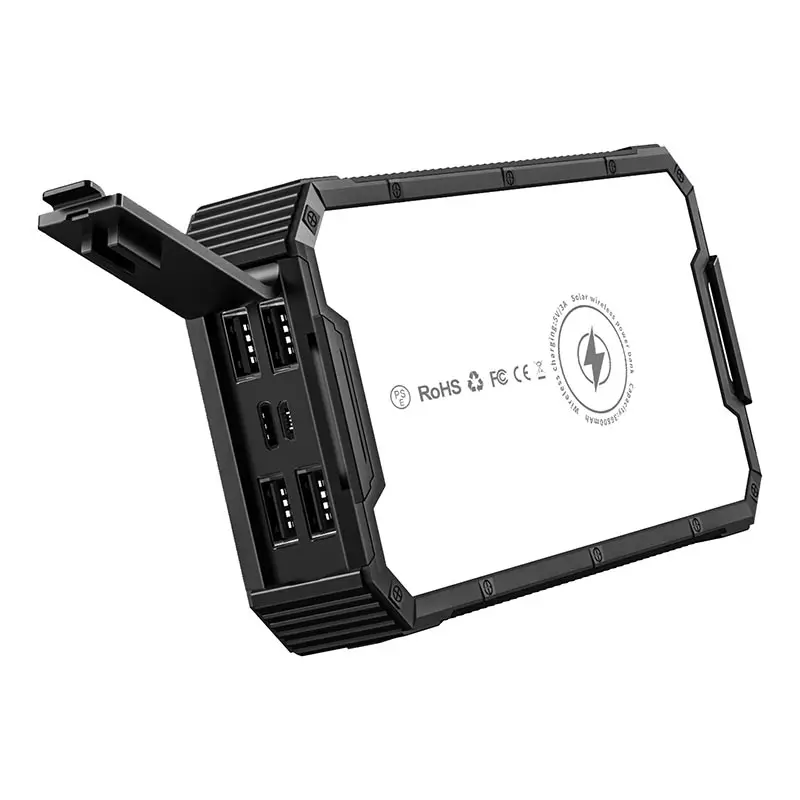  PSOOO 4 USB Выход Микро Тип C двойной вход большой емкости Водонепроницаемый Открытый Портативный 36800mah Солнечная система внешний