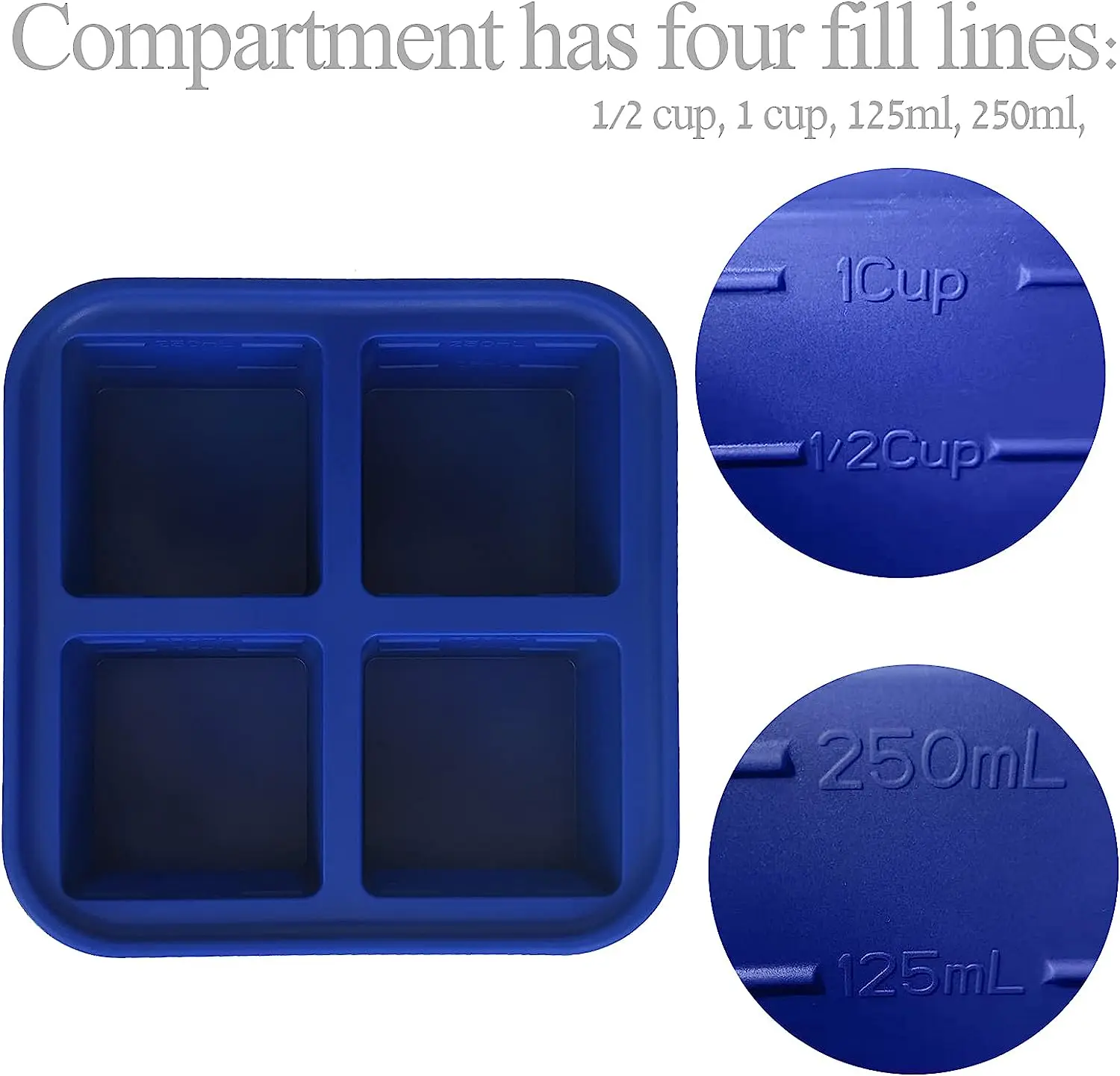 2024 Order directly new arrival oem reasonable price 4 pack plastic silicone soup ice cube freezer trays mold set with lid large