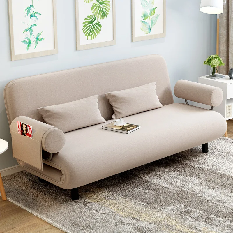 Modern Wooden Folding Chair Sleeper Three Seat Sofa Bed Living Room Multi function Divan