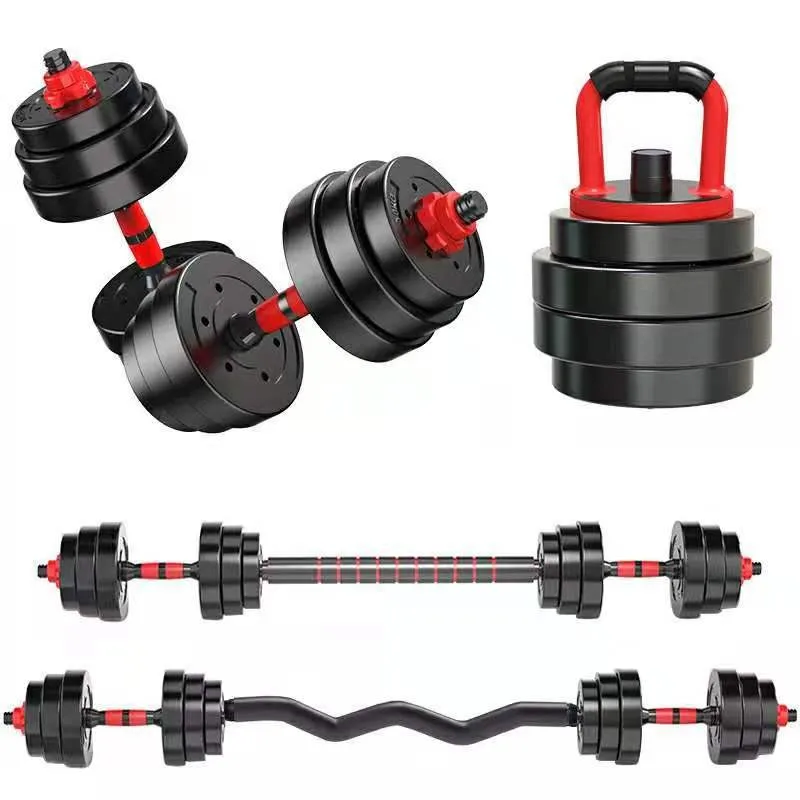 Fitness cement 3 in 1  dumbbell set weight lifting adjustable barbell kettlebell dumbbell cast gym set
