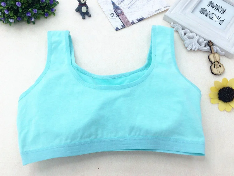 
Custom oem china cute cotton vest racerback sports underwear first bra for teen girls 