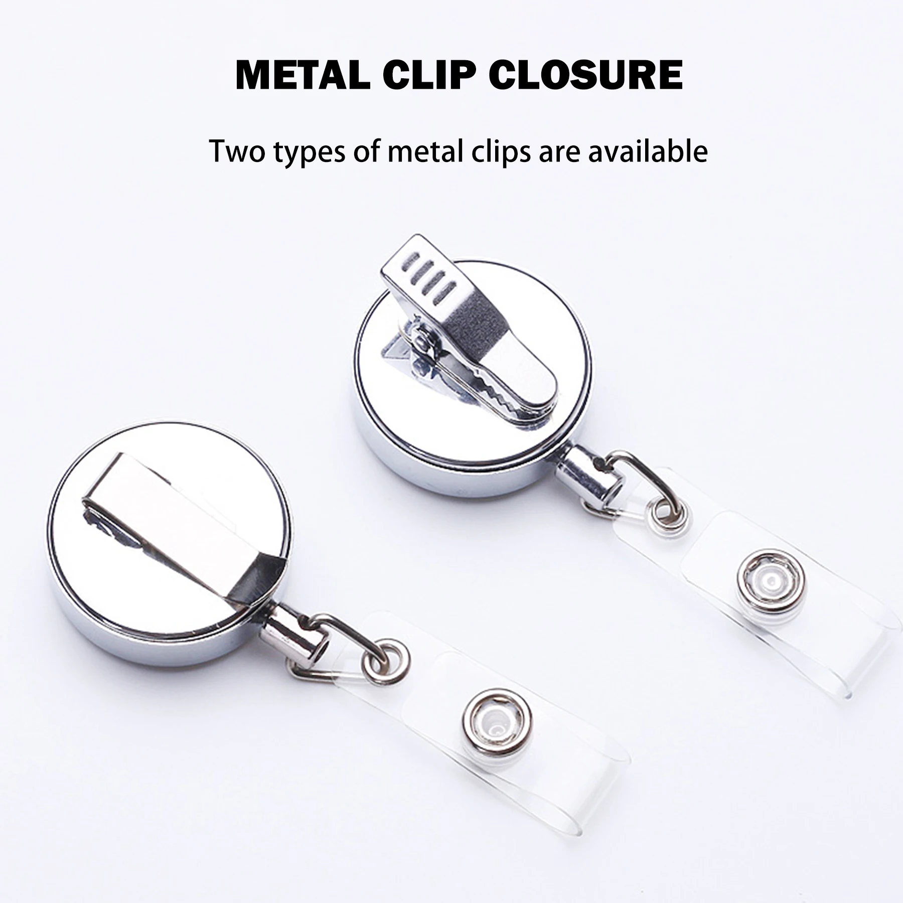 32mm Silver Metal Retractable Badge Reel ID Name Card Alligator Buckle Clip Swivel Spring Clip for Badge Holding and Accessories