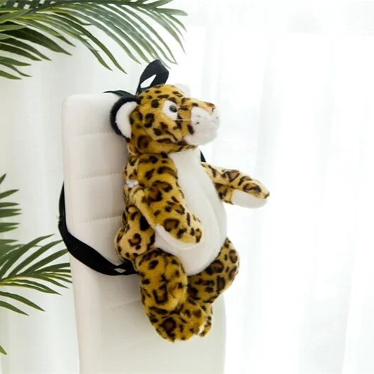 Wholesale Soft Tiger Bear Leopard Panda Custom Animal Plush Plushie Backpack Gifts for Kid