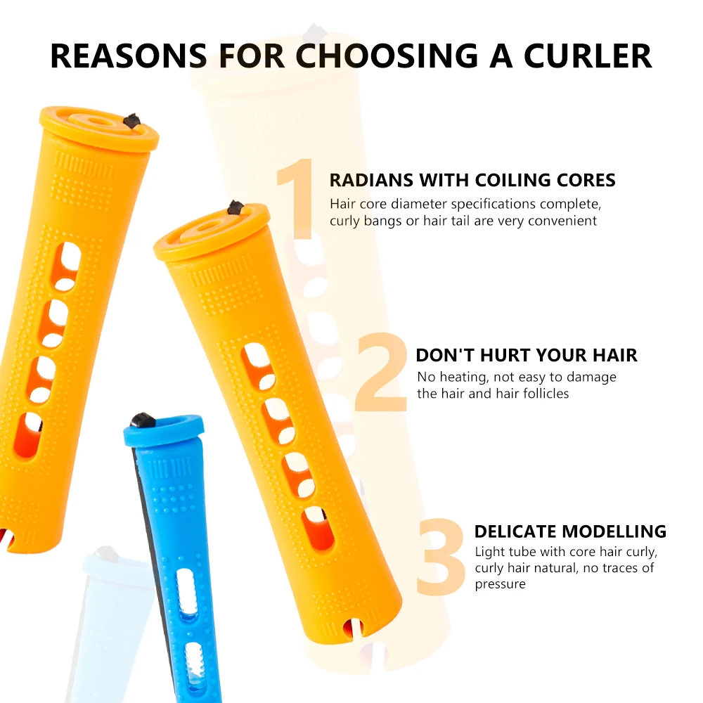 Salon DIY Hair Tools Styling Roller Set Quality 0.7cm-4cm Diameter Curling Rods Hair Rollers Plastic Heatless Hair Curler Set